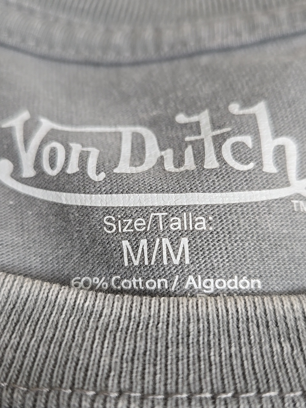 Von Dutch Gray Tee with Eagle & Flame Graphic Size M NWT Unisex - Picture 3 of 3